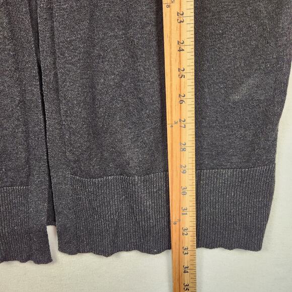 Halogen Linen Blend Open Front Cardigan Women’s SZ LG Navy Blue Long Sleeve EUC - Picture 9 of 11